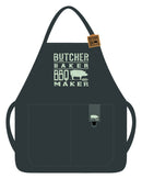 Open Road Brands Butcher Baker BBQ Maker 2 pocket Navy Canvas Apron, Pack of 4