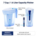 7 Cup Water Filtration Pitcher with Ready-Pour