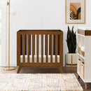 Otto 3-in-1 Convertible Mini Crib with 4" Mattress - Walnut