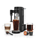 Single-Serve Pods & Grounds Coffee Maker with Integrated Milk Frother - Black