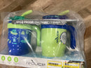 14oz 2pk Coldee Kids Mugs with Spill-Proof Straw - Lime Green