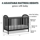 Beau 3-in-1 Convertible Crib - Black