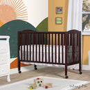 Full-Size 2-in-1 Folding Baby Crib - Espresso