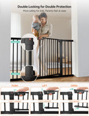 30" Tall Baby Gate for Stairs Doorways, Fits Openings 29.5" to 51.6" Wide - Black
