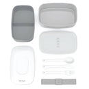 Stackable Lunch Box Container with Built-in Flatware - BPA-Free