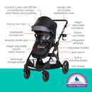 Morph Single to Double Modular Stroller Travel System - Dash Black