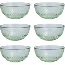 Vintage Glassware Collection 5 Inch Cereal Salad Dessert Snack All-Purpose Bowl 6 Pack  Sage Green  14 Ounce (6 Pack)