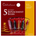 Celebrations Red Incandescent Mini Multicolored 5 ct Replacement Christmas Light Bulbs, Pack of 25