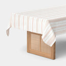 120"x60" Warm Striped Tablecloth - Coral Pink and White