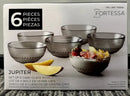 6 Piece Glass Bowls Set - Gray - 13.5oz Capacity