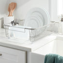 Large Steel Dish Drainer Brushed Nickel - ™: Freestanding Dish Drying Rack with Utensil Holder