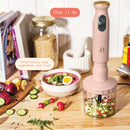 Beautiful by Drew Barrymore 2-Speed Immersion Blender with Chopper & Measuring Cup- Rose
