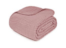 Muslin Cotton Blanket for Adults - Throw 50" x 60" - Mauve