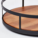 Wood Round Lazy Susan Spice Rack - Black