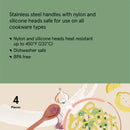4-Piece Kitchen Utensil Set - Stainless Steel and Nylon