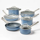 3qt Nonstick Ceramic Coated Aluminum Sauce Pan - Blue