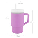 Silicone Sippy Cup with Straw & Handle - Lilac