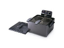 Dual Basket Deep Fryer - Black Stainless Steel