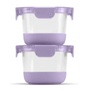 4-Piece Glass Food Storage Container Set - Purple