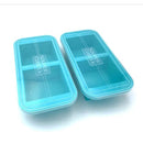 2 Cup Silicone Freezer Tray with Lid - Meal Prep Container - Aqua - 2-Pack