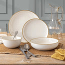 16-Piece Dinnerware Set of Plates & Bowls - Speckled White