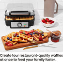 Chefman 4-Slice Belgian Waffle Maker With Adjustable Temperature and Nonstick Plates - Black
