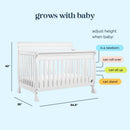 Kalani 4-in-1 Convertible Crib - White