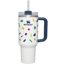 40 oz Stainless Steel H2.0 Flowstate Quencher Tumbler Abstract Geos: Dishwasher-Safe, Multicolored Drinkware