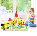 150pc Magnetic Tile Building Set - School Police Station and Hospital Theme