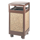 Rubbermaid Aspen Series Hinge Top Receptacle, Square, Steel, 29 Gal, Brown - RCPR36HT201PL