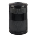 Rubbermaid Classics Perforated Open Top Receptacle, Round, Steel, 51 Gal, Black - RCPS55ETBK