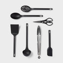 8pc Nylon Kitchen Utensil Set with Holder - Black