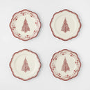 4-Pack 8.625" Salad Plates - Red Pattern