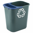 Rubbermaid 1 gal Rectangular Recycling Saddle, Plastic, Blue - FG295073BLUE