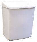 Hospeco Sanitary Napkin Receptacle, Wall-Mounted, 11 in Height, ABS Plastic, White - 250-201W