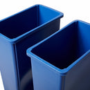 Rubbermaid (2) 23 gal Rectangular Recycling Station, Plastic, Blue - 1792339