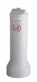 Top Brand 3 gal Cigarette Receptacle, 25 in Height, 9 in Base Dia., Plastic, Gray - 4450-3-90