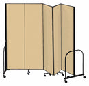 Screenflex Portable Room Divider, Number of Panels 5, 6 ft 8 in Overall Height, 9 ft 5 in Overall Width - CFSL685 BEIGE