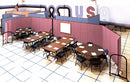 Screenflex Portable Room Divider, Number of Panels 13, 8 ft. Overall Height, 24 ft. 1" Overall Width - CFSL8013 BLUE