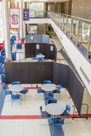 Screenflex Portable Room Divider, Number of Panels 5, 8 ft. Overall Height, 9 ft. 5" Overall Width - CFSL805 BLUE