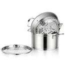 2/3 Tier Stainless Steel Steamer With Handles and Glass Lid-2-Tier