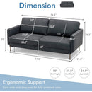 Modern Loveseat With Comfy Backrest Cushions-Gray
