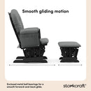 Storkcraft Hoop Infant Nursery Glider and Ottoman, Black and Gray