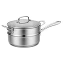 3.5qt Stainless Steel Sauté Pan & Steamer Set - Silver