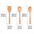 3-Piece Wooden Utensil Set - Turner, Spoon & Slotted Spoon