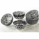 Printed Stoneware Bowl Set - Tie Dye Design