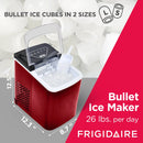 Frigidaire 26 Lbs. Countertop Ice Maker - Bullet Shaped Ice, Red Stainless Steel