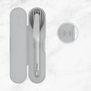Reusable Stainless Steel 3pc Travel Utensil Set - Gray