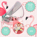 Baby Pool Float with Canopy - Pink Flamingo