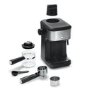 4 Shot Steam Espresso Maker with Frothing Wand- Black